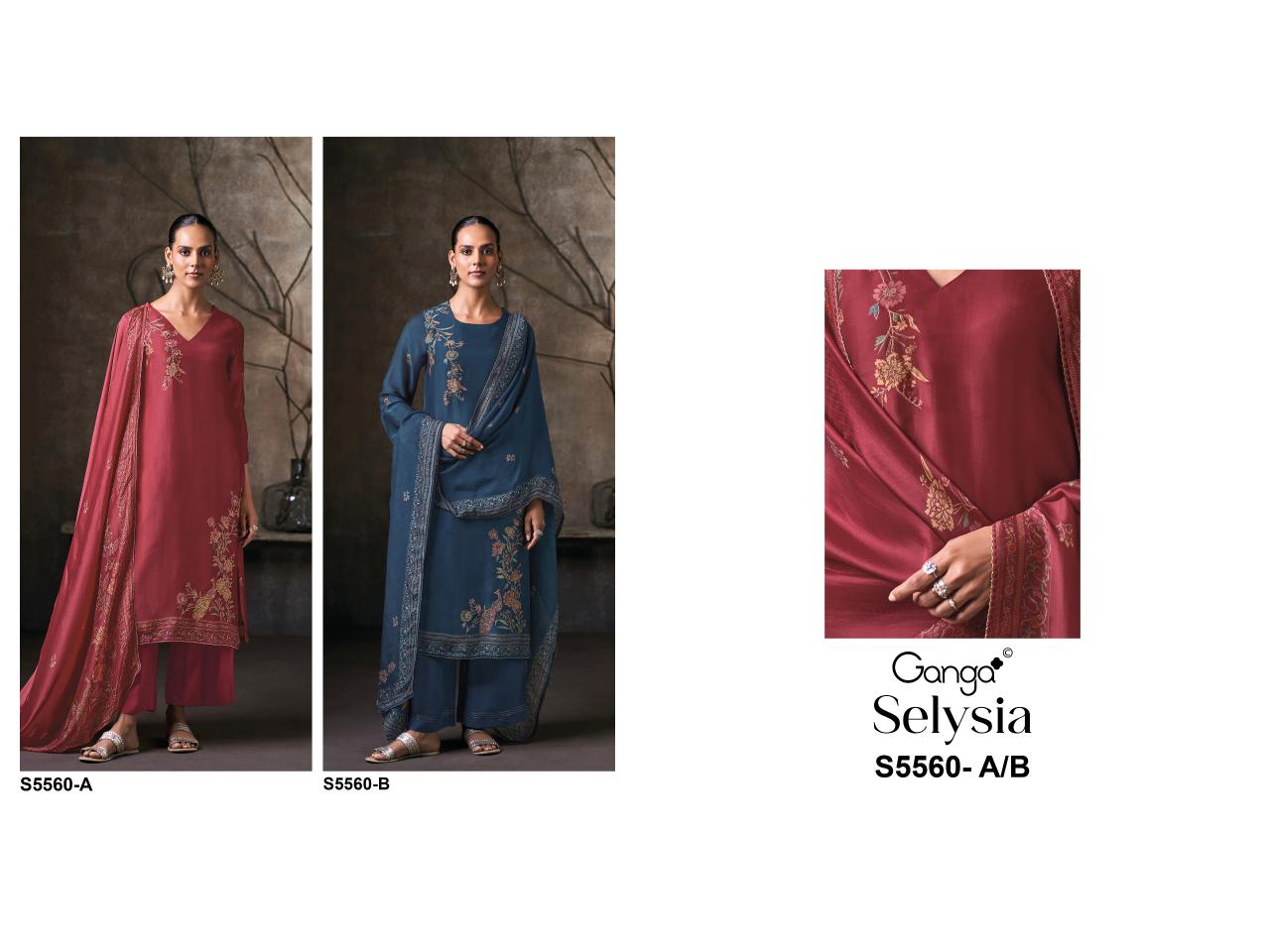 Ganga Selysia 5560 catalog unstitched salwar kameez wholesale market in delhi