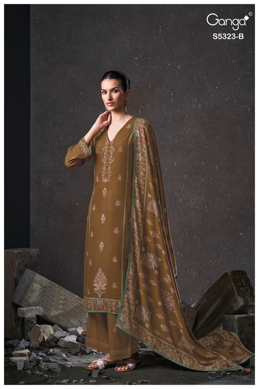 Ganga Yukta 5323 catalog unstitched heavy salwar kameez in jaipur wholesale with price
