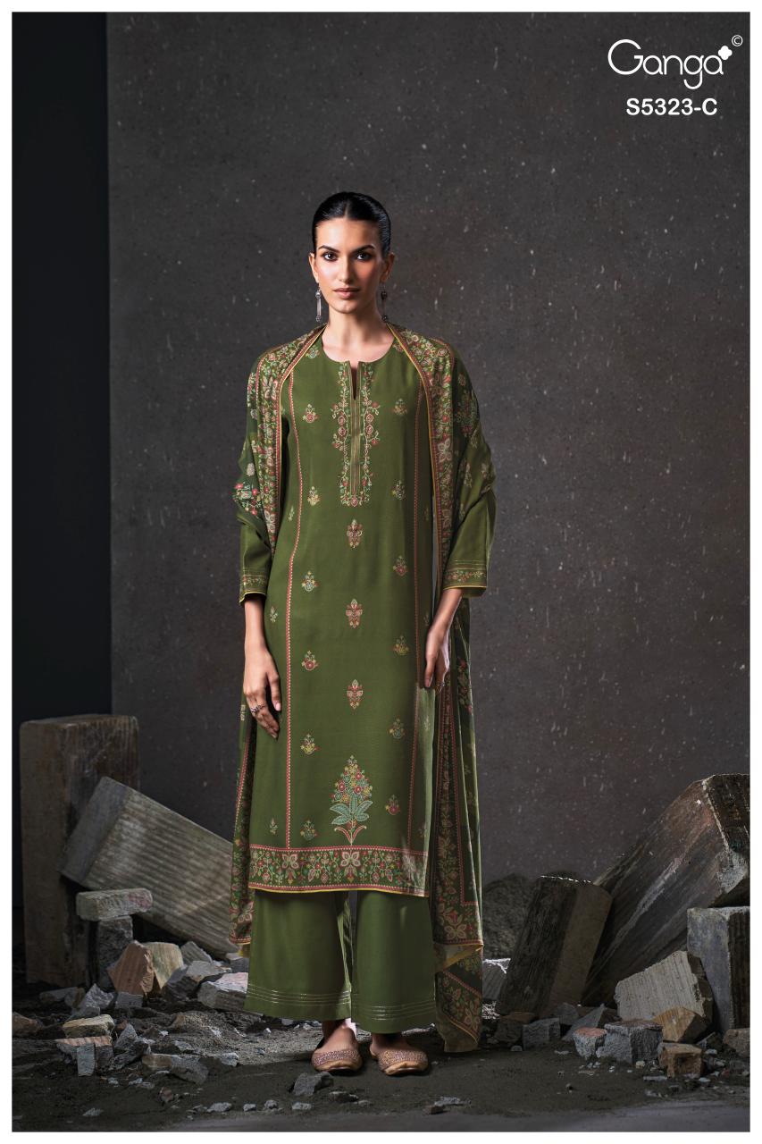 Ganga Yukta 5323 catalog unstitched heavy salwar kameez in jaipur wholesale with price