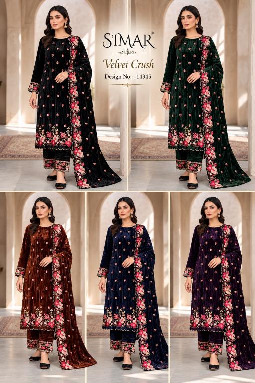 Glossy Simar Velvet Crush 14345 catalog tulsi salwar kameez wholesalers