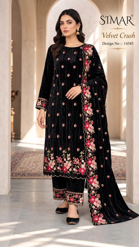 Glossy Simar Velvet Crush 14345 catalog tulsi salwar kameez wholesalers