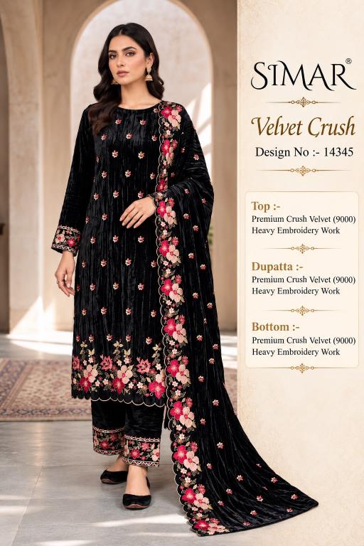 Glossy Simar Velvet Crush 14345 catalog tulsi salwar kameez wholesalers