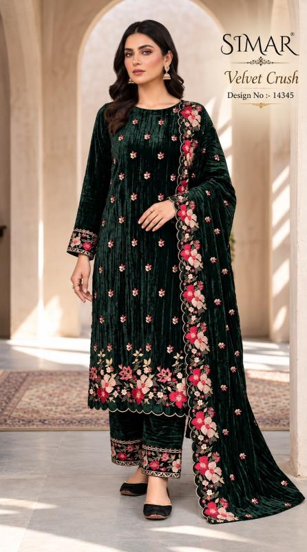 Glossy Simar Velvet Crush 14345 catalog tulsi salwar kameez wholesalers