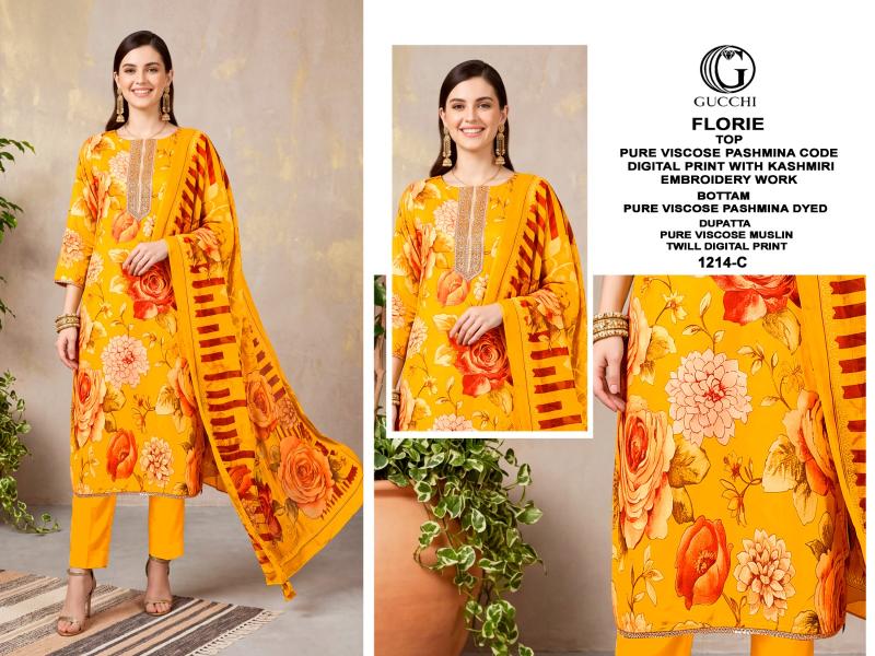 Gucchi Florie 1214 catalog wholesale unstitched salwar kameez material in bangalore