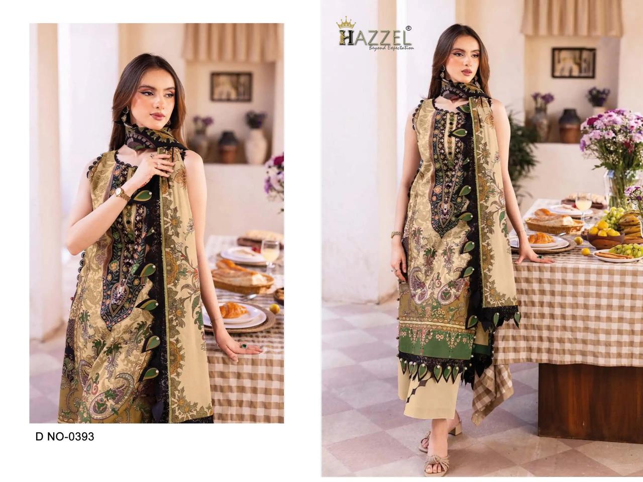 Hazzel 0392 & 0393 catalog Cotton Duppatta pakistani suits wholesale surat