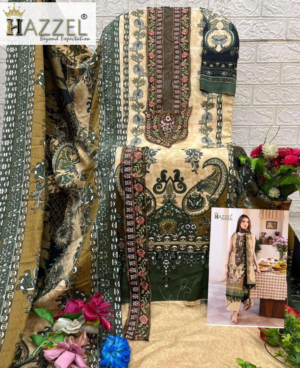 Hazzel 0392 & 0393 catalog Cotton Duppatta pakistani suits wholesale surat