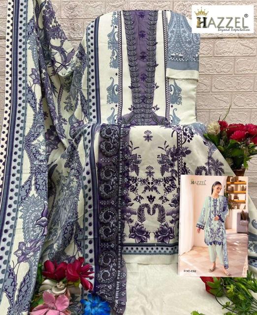 Hazzel 0392 & 0393 catalog Cotton Duppatta pakistani suits wholesale surat