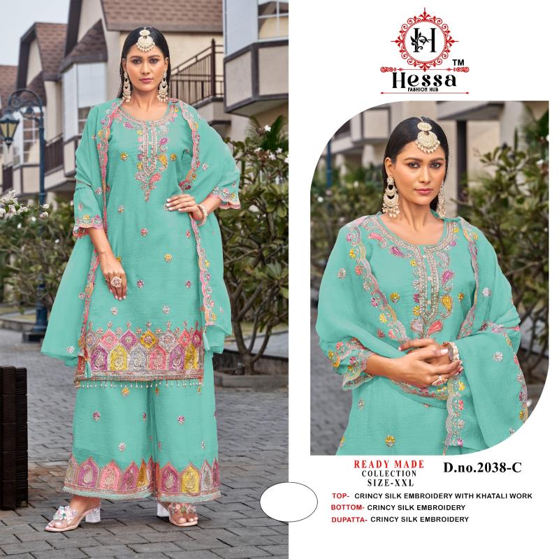 Hessa 2038 catalog pakistani lawn suites wholesale