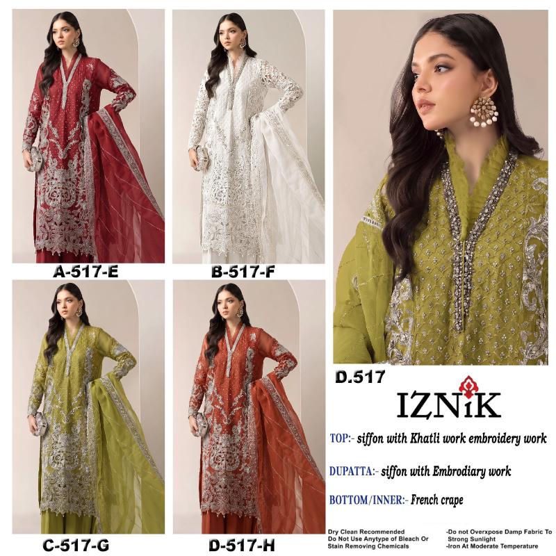 Iznik 517 Catalog pakistani suites wholesale