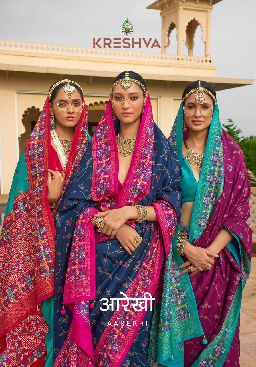 Kreshva Aarekhi catalog patola silk sarees wholesale