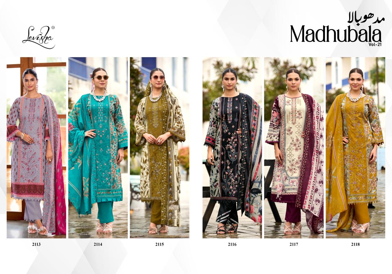 Levisha Madhubala vol 21 catalog wholesale ladies dress material market in surat