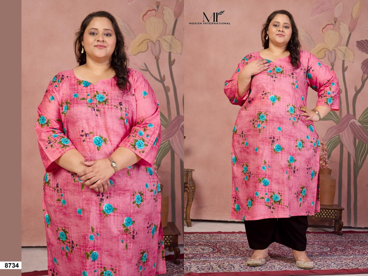 Moksh International Plus Size Cotton Khushi vol 1 catalog branded kurti wholesale suppliers in mumbai