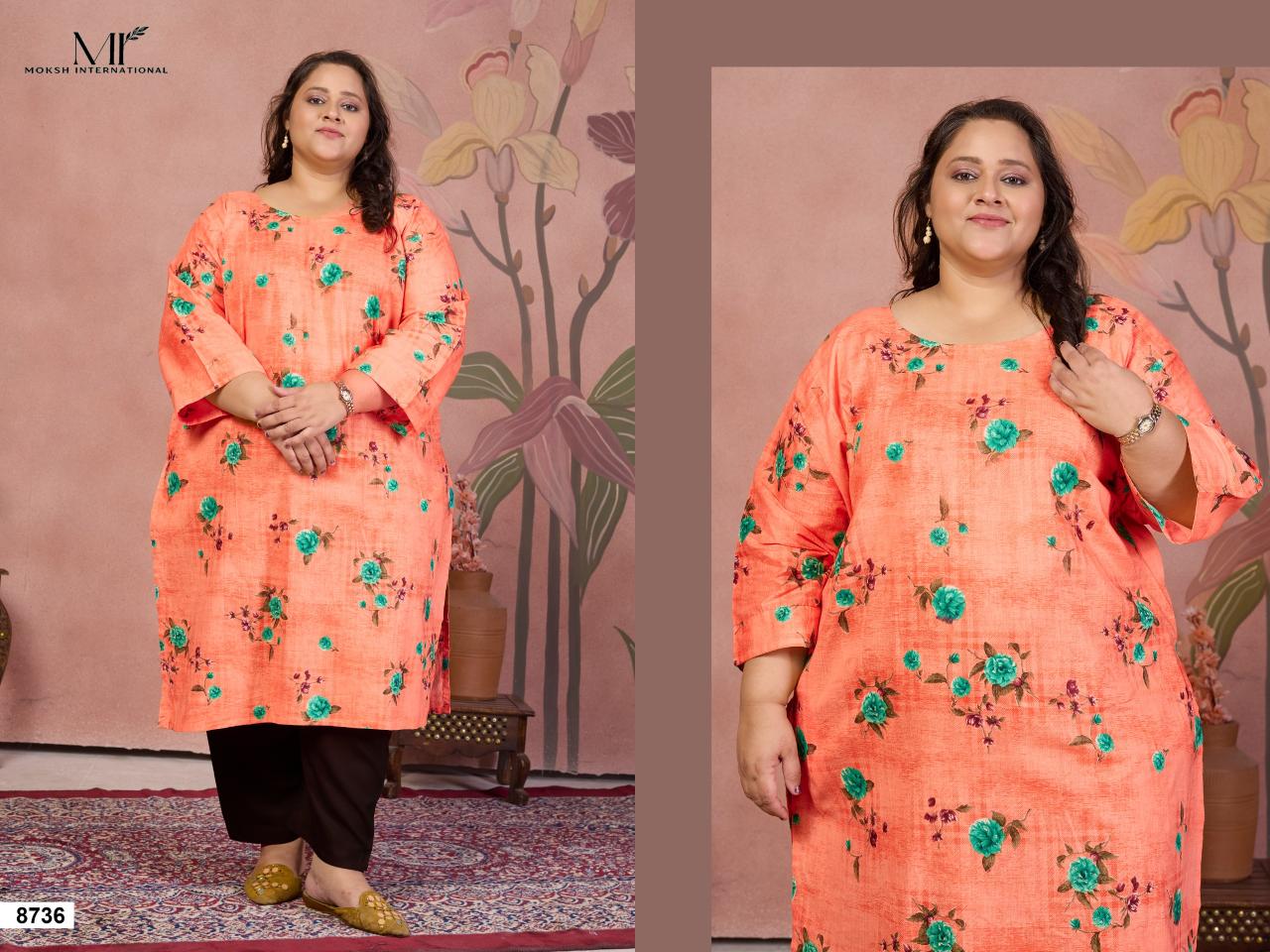 Moksh International Plus Size Cotton Khushi vol 1 catalog branded kurti wholesale suppliers in mumbai