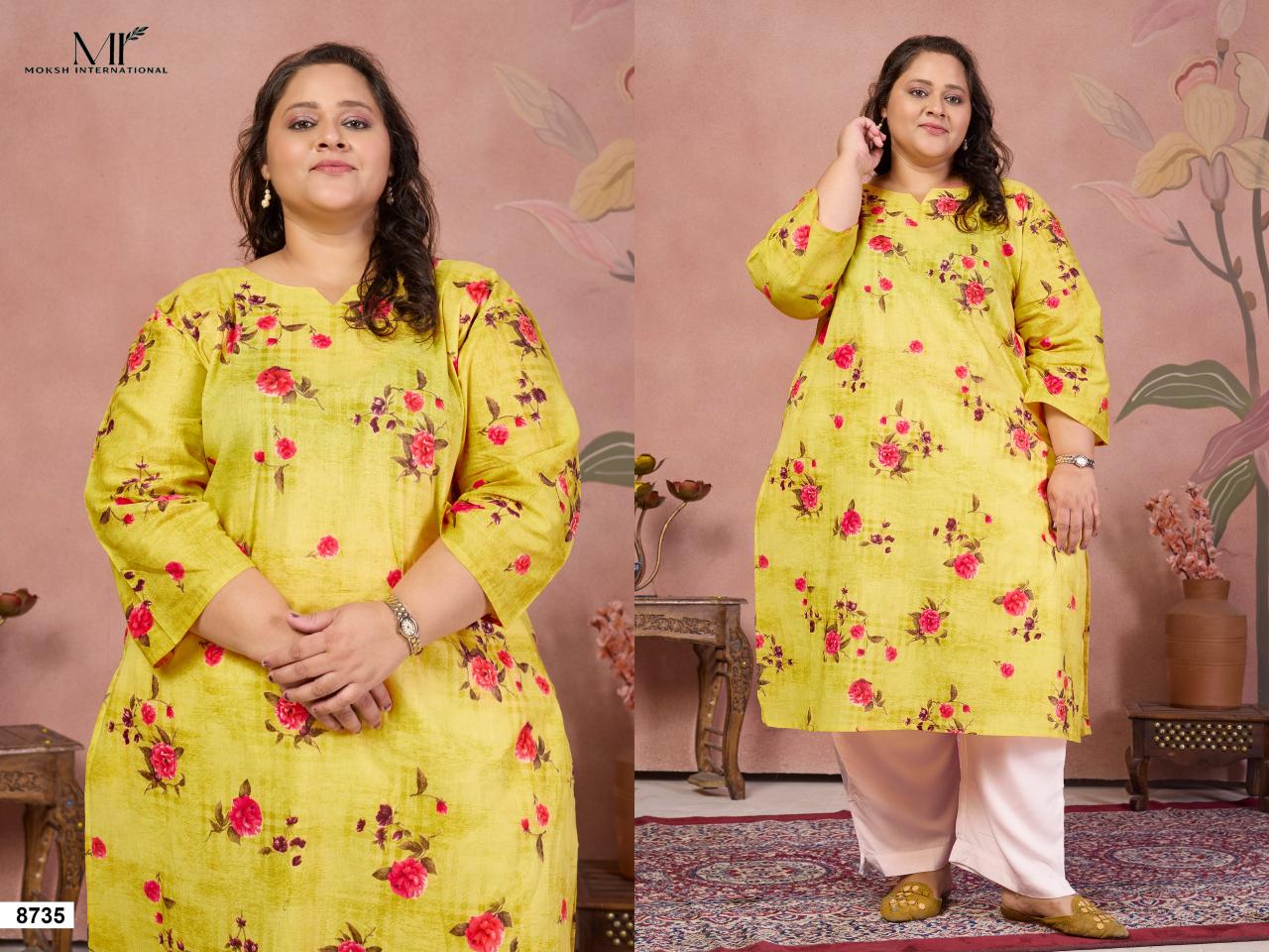 Moksh International Plus Size Cotton Khushi vol 1 catalog branded kurti wholesale suppliers in mumbai