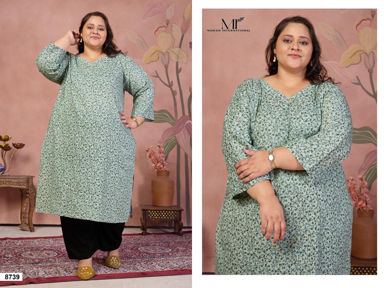 Moksh International Plus Size Cotton Khushi vol 3 catalog where we get wholesale readymade kurtis wholesale