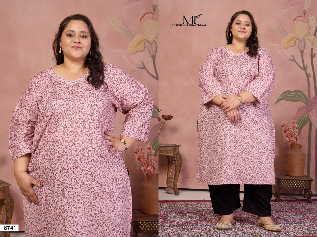 Moksh International Plus Size Cotton Khushi vol 3 catalog where we get wholesale readymade kurtis wholesale