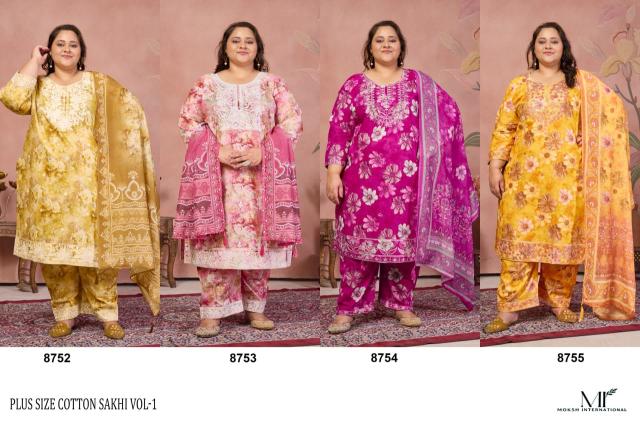 Moksh International Plus Size Cotton Sakhi vol 1 catalog plus size kurtis wholesale india