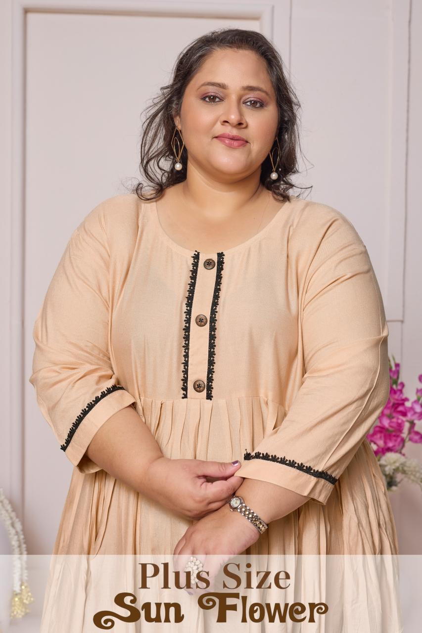 Moksh International Plus Size Sun Flower vol 1 catalog brand kurti wholesale store