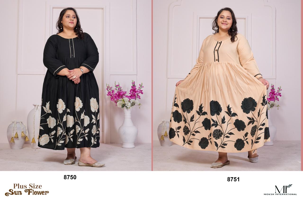 Moksh International Plus Size Sun Flower vol 1 catalog brand kurti wholesale store