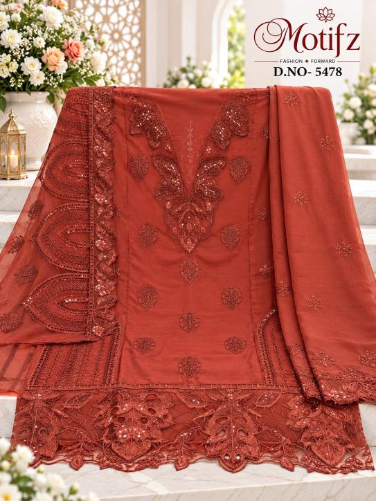 Motifz 5478 catalog wholesaler of pakistani phulkari suits