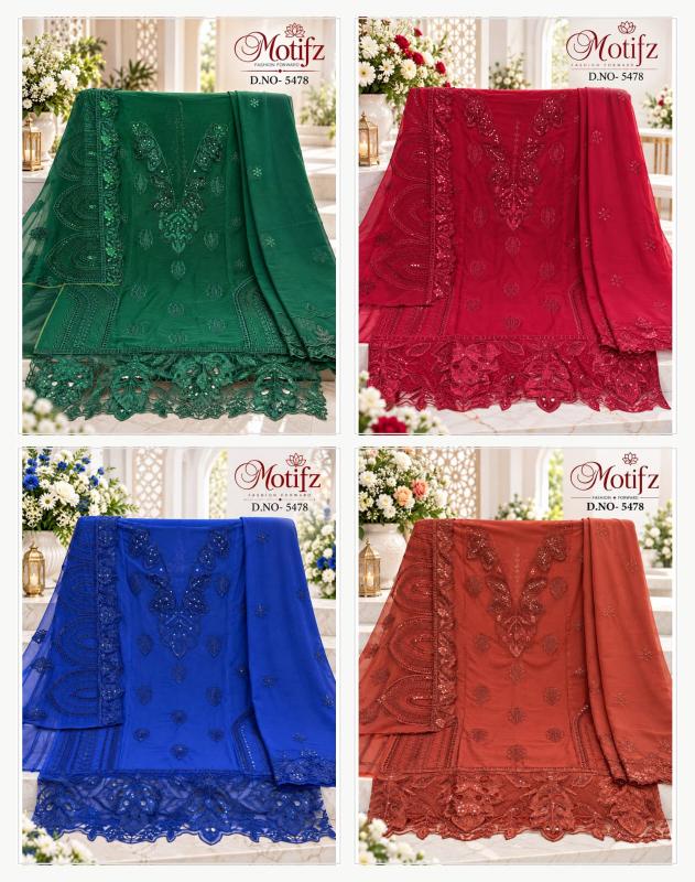 Motifz 5478 catalog wholesaler of pakistani phulkari suits