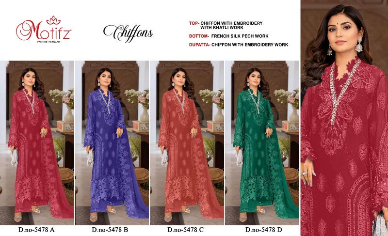 Motifz 5478 catalog wholesaler of pakistani phulkari suits