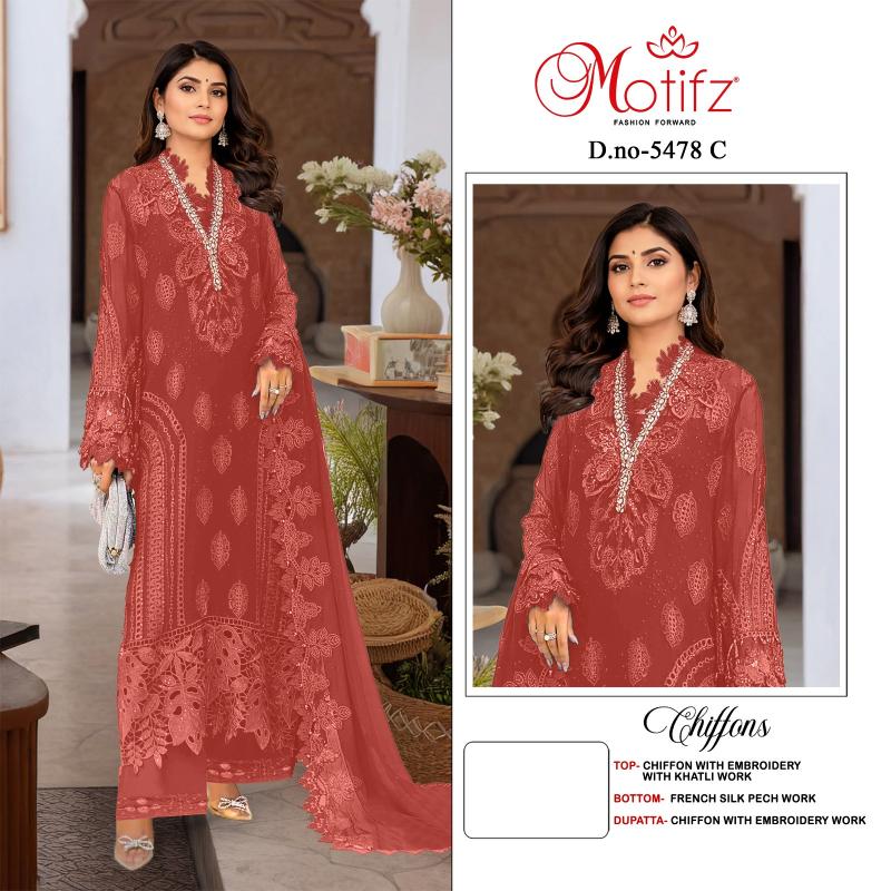 Motifz 5478 catalog wholesaler of pakistani phulkari suits