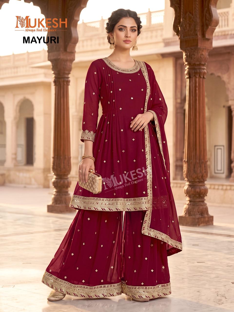 Mukesh Mayuri Catalog blue georgette kurtis wholesale
