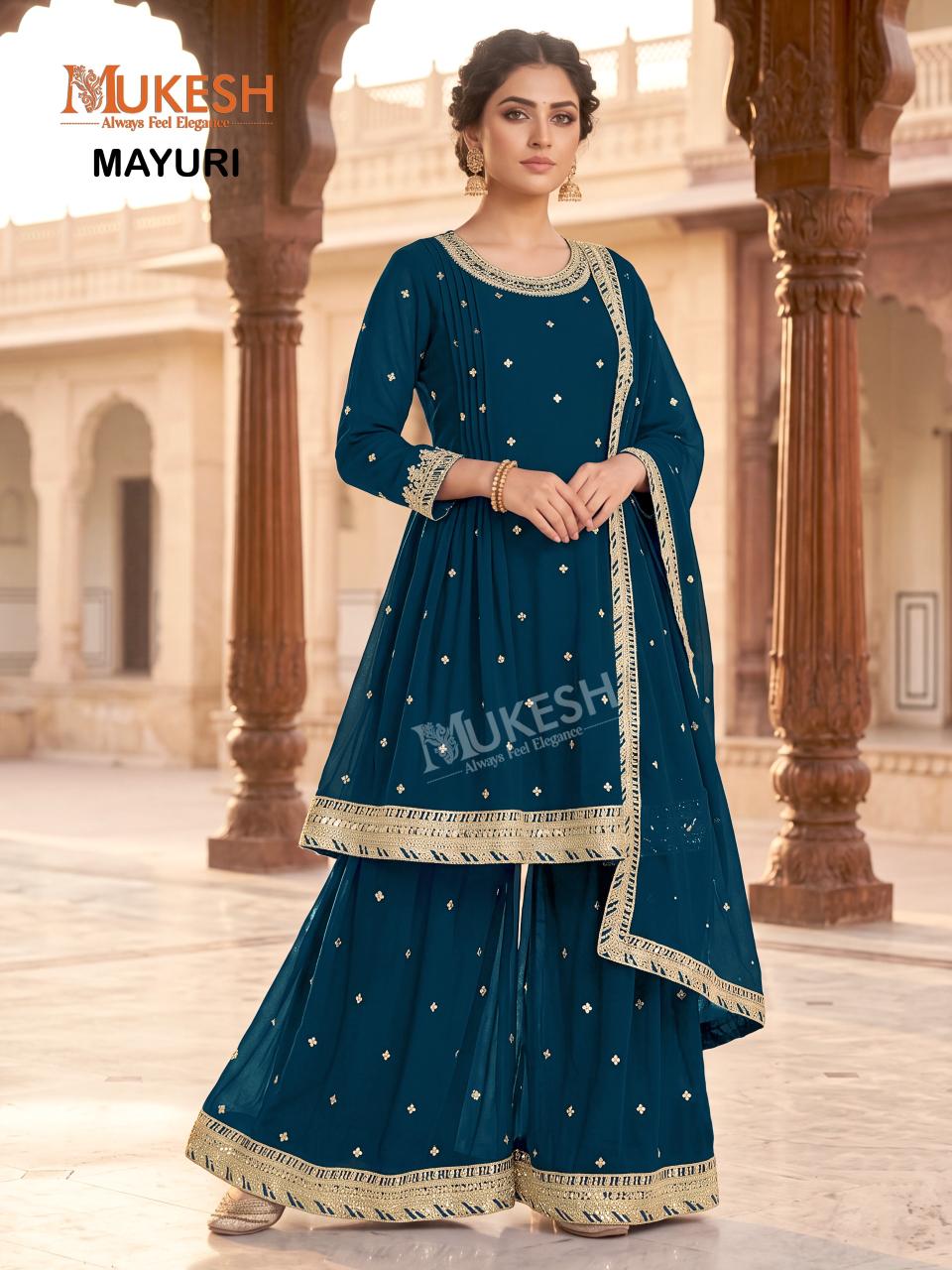 Mukesh Mayuri Catalog blue georgette kurtis wholesale