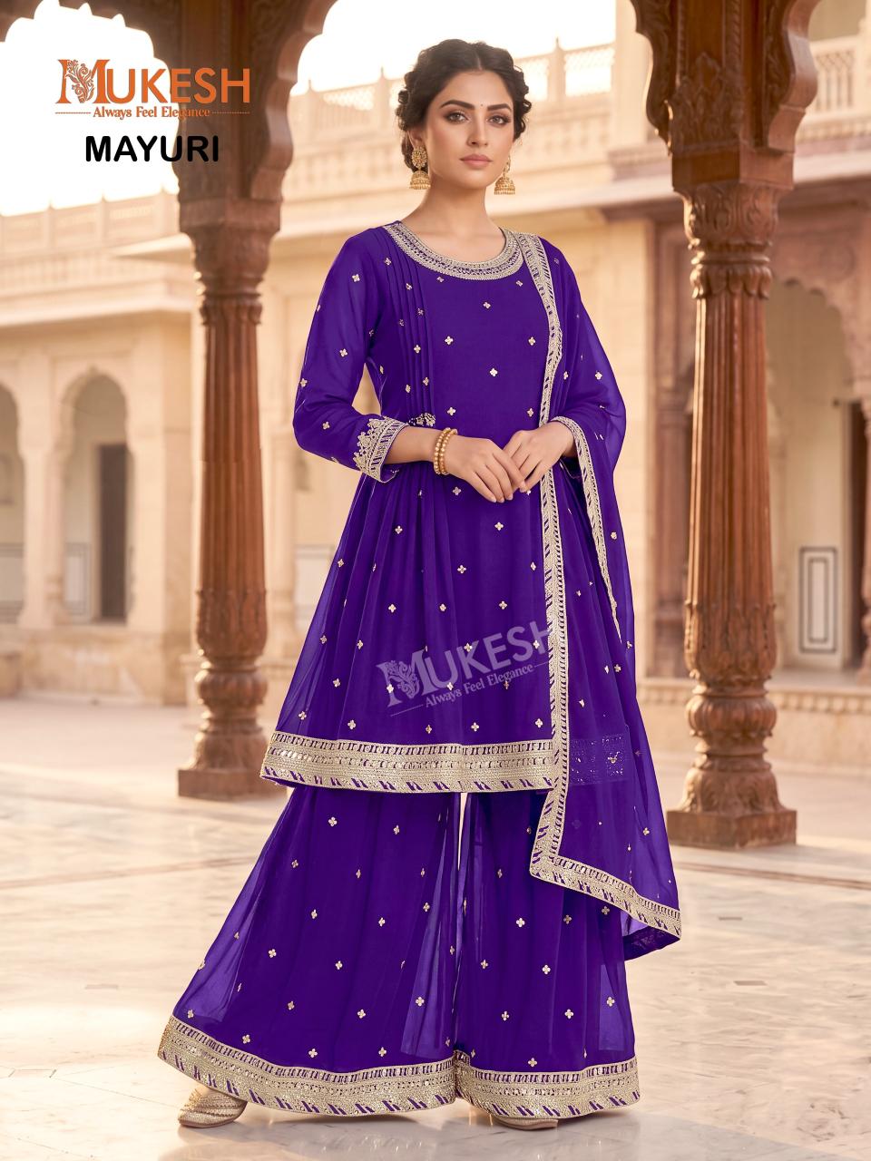 Mukesh Mayuri Catalog blue georgette kurtis wholesale