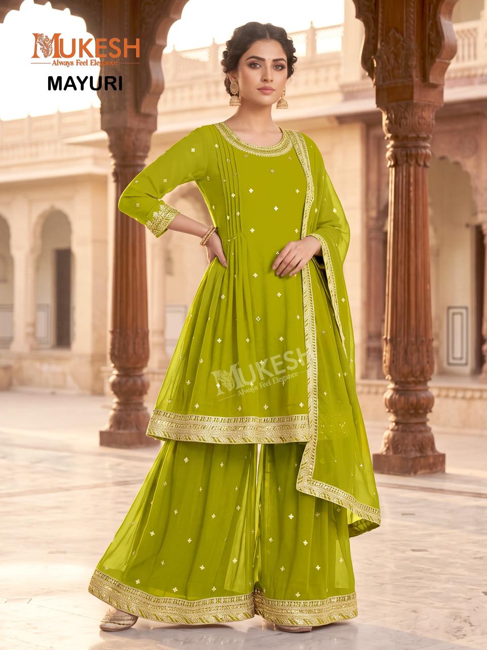 Mukesh Mayuri Catalog blue georgette kurtis wholesale