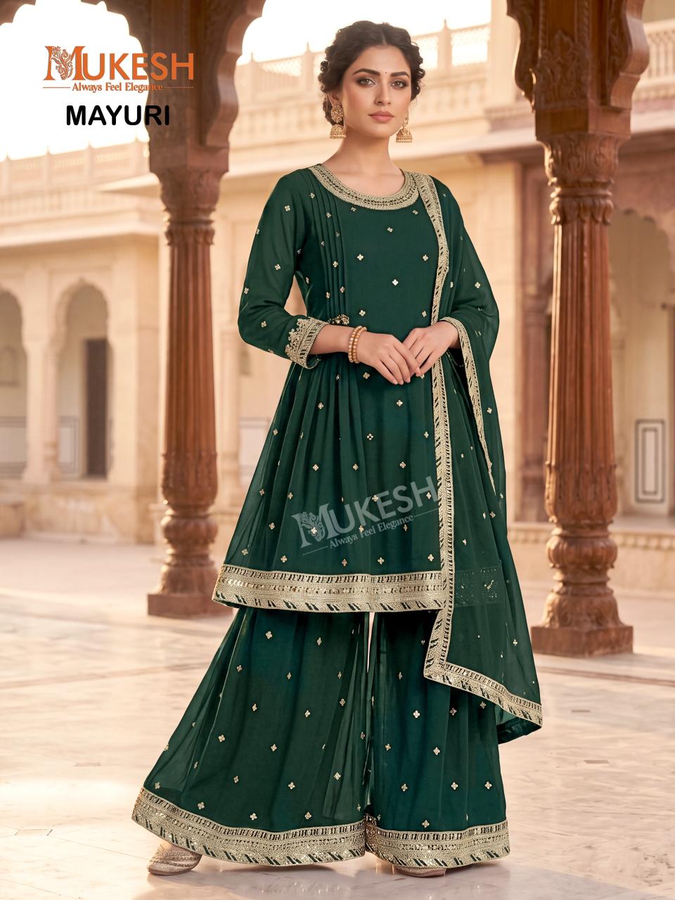 Mukesh Mayuri Catalog blue georgette kurtis wholesale