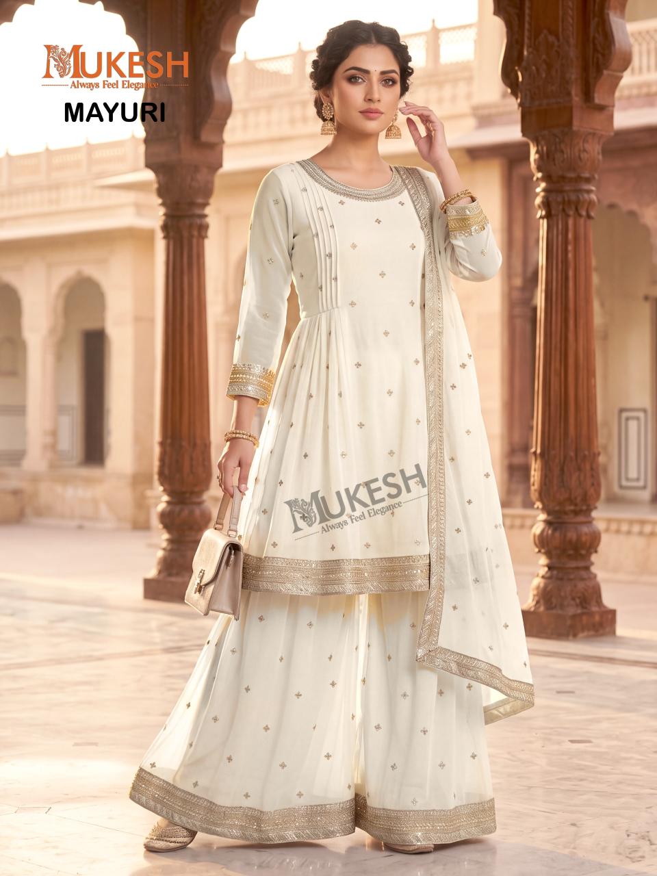 Mukesh Mayuri Catalog blue georgette kurtis wholesale