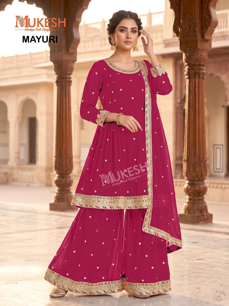 Mukesh Mayuri Catalog blue georgette kurtis wholesale