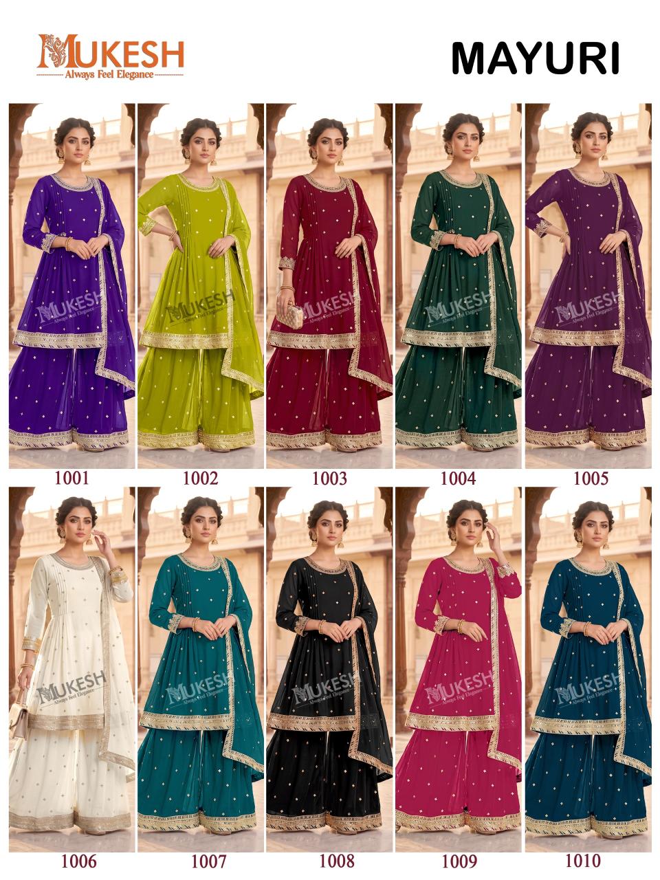 Mukesh Mayuri Catalog blue georgette kurtis wholesale
