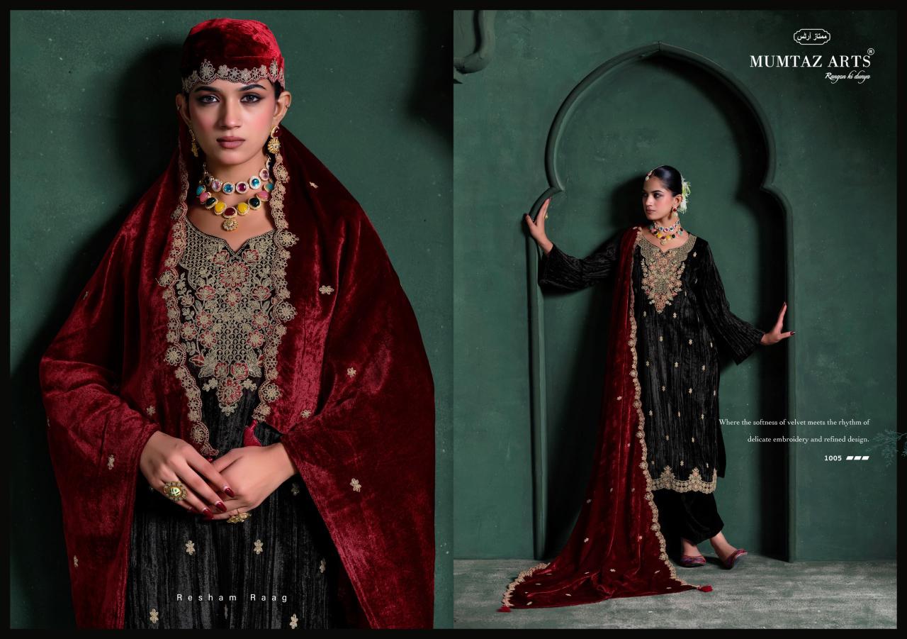 Mumtaz Arts Mehroon catalog work dress material wholesale in ahmedabad