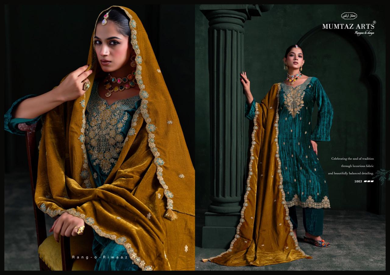 Mumtaz Arts Mehroon catalog work dress material wholesale in ahmedabad