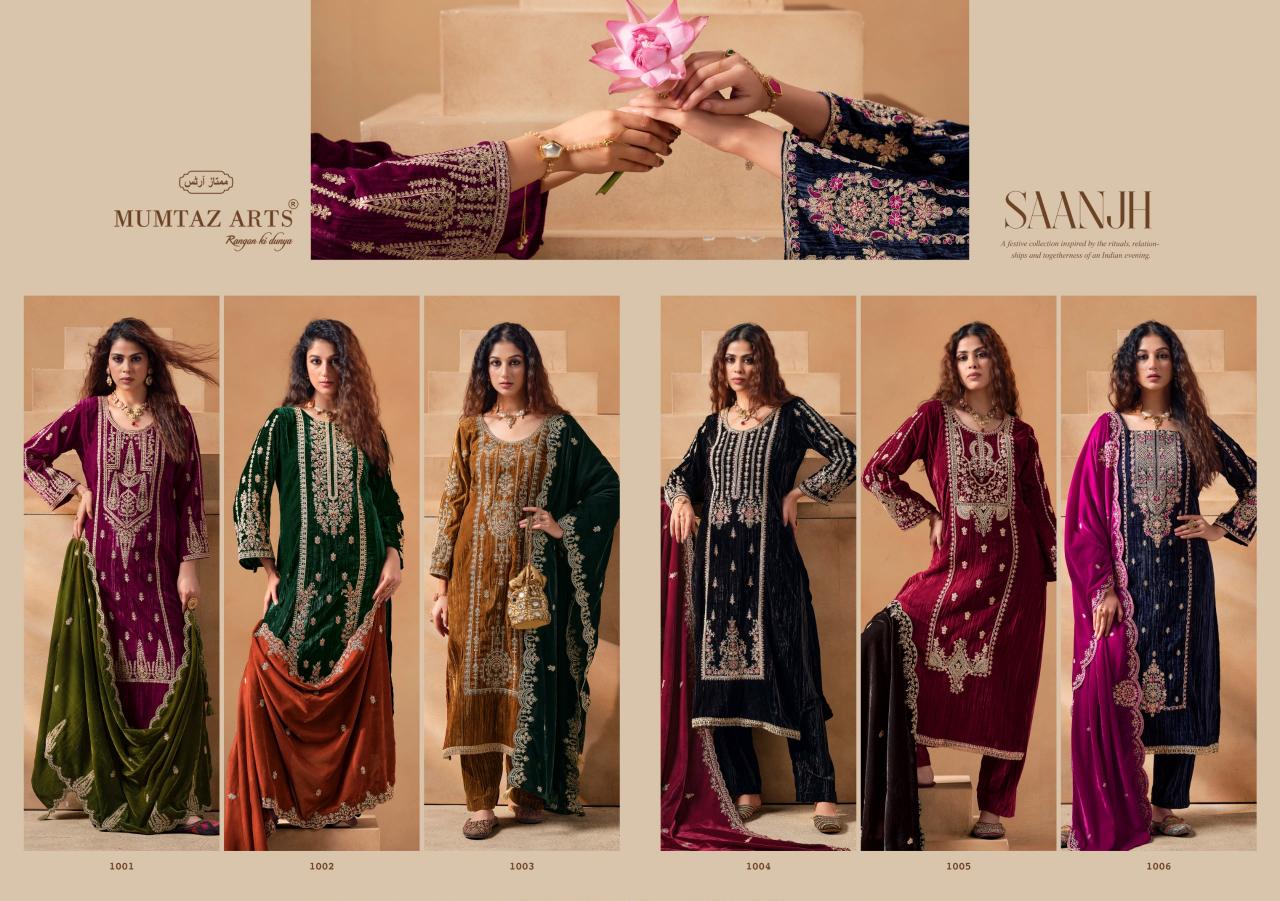 Mumtaz Arts Saanjh catalog wholesale dress materials in surat