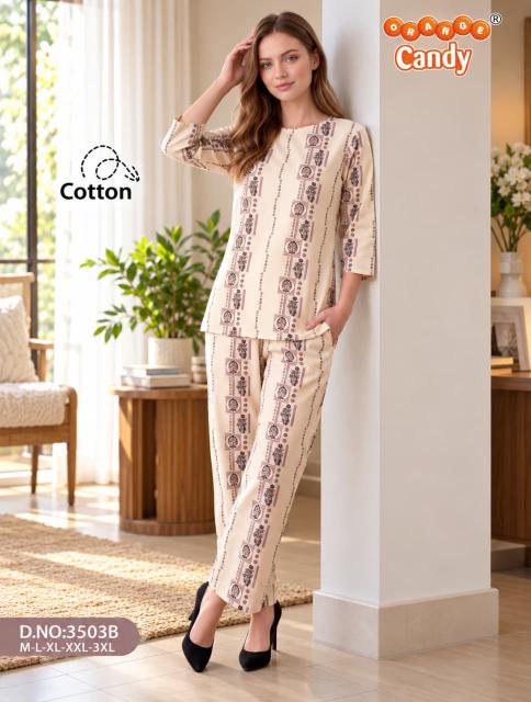 Orange Candy 3503 catalog co ord set night wear