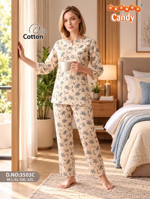 Orange Candy 3503 catalog co ord set night wear