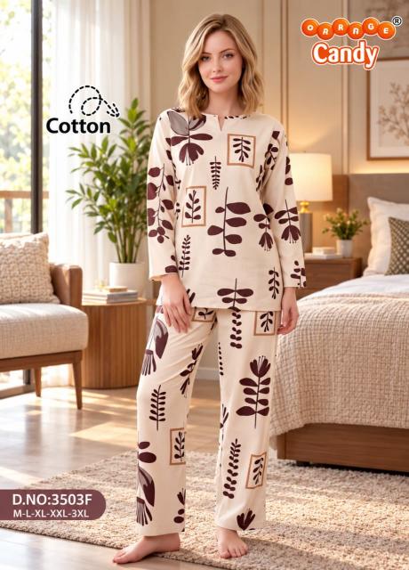 Orange Candy 3503 catalog co ord set night wear