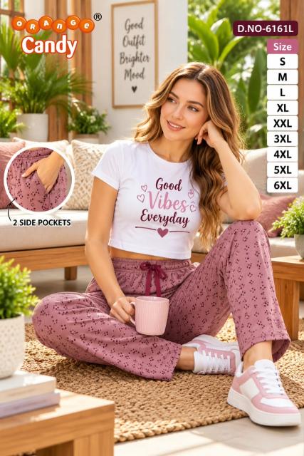 Orange Candy 6161 catalog Printed Paijama With two Pocket