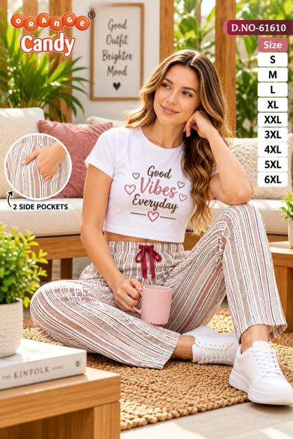 Orange Candy 6161 catalog Printed Paijama With two Pocket
