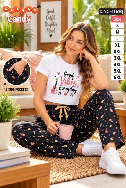 Orange Candy 6161 catalog Printed Paijama With two Pocket