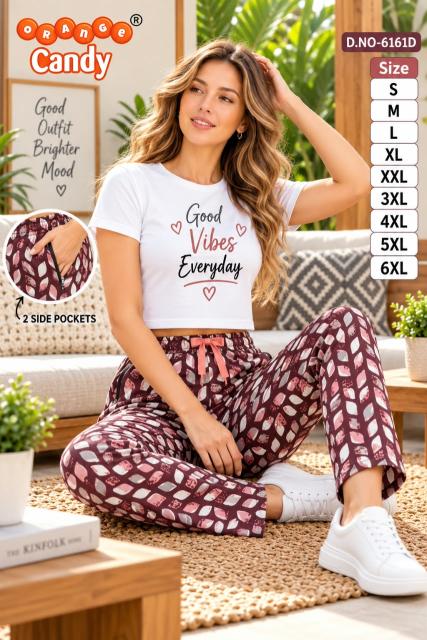 Orange Candy 6161 catalog Printed Paijama With two Pocket