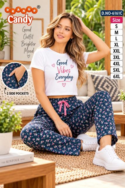 Orange Candy 6161 catalog Printed Paijama With two Pocket