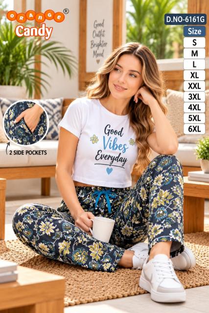 Orange Candy 6161 catalog Printed Paijama With two Pocket