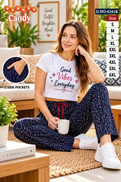 Orange Candy 6161 catalog Printed Paijama With two Pocket