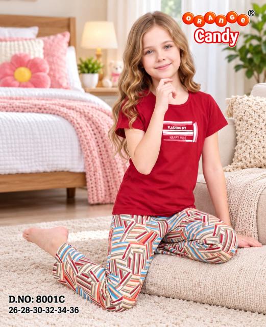 Orange Candy 8001 A to F catalog kids night suit bulk order