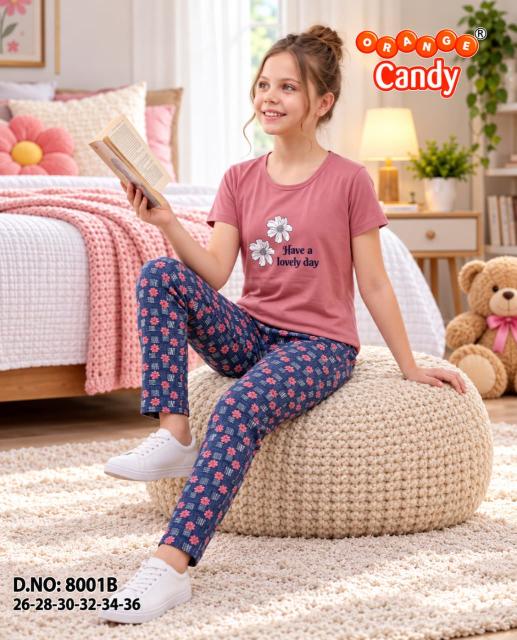 Orange Candy 8001 A to F catalog kids night suit bulk order